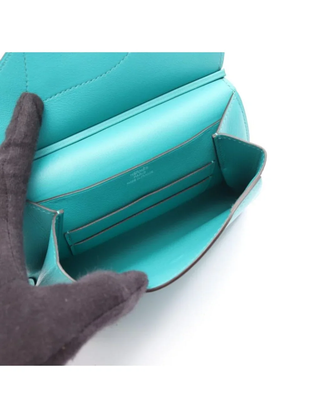 Hermes Pouch Tutti Frutti Blue Paon Lime Leather